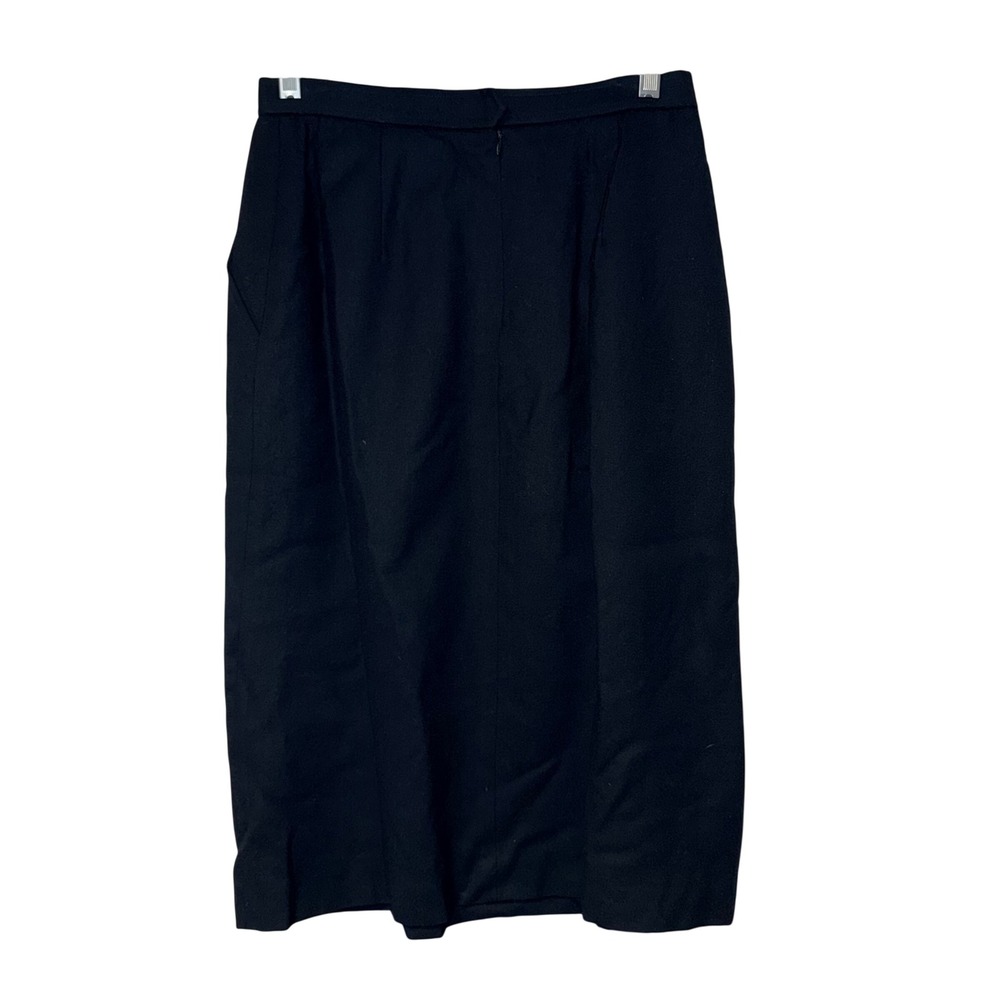 Evan-Picone Vintage Pencil Skirt Womens 10 Black 100% Wool Made in USA
